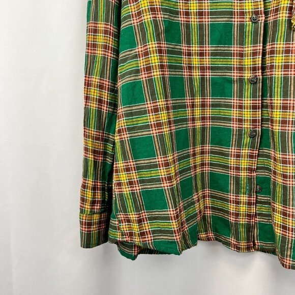 Staccato Button Up Collared Women’s Multicolor Plaid Long Sleeved Top Size L - Picture 5 of 9